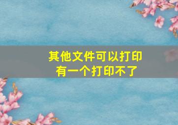 其他文件可以打印 有一个打印不了